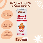 Sữa Hạt Hạnh Nhân Không Đường Hữu Cơ Ecomil 1L - Organic Almond Milk