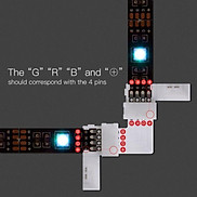 Bộ 4 hộp nối đèn led dây 5050RGB nối tiếp + 2 mạch RGB chữ L