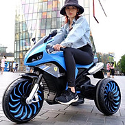 Xe máy điện 3 bánh 900S moto thể thao đạp ga 2 động cơ cho bé