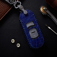 Bao Da Chìa Khóa dành cho Ô Tô Mazda 3 3 Nút Dạng hộp Da đà điểu Màu xanh
