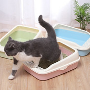 Bồn cát hình chữ nhật cho mèo - Genyo cat litter box 016  màu giao ngẫu