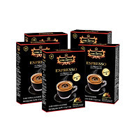 Combo 5 Cà Phê Đen Hòa Tan Espresso KING COFFEE - Hộp 15 gói x 2.5g