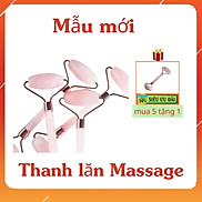Thanh lăn Massage đá thạch anh hồng -TL01- trẻ hóa làn da