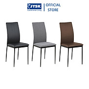 Ghế bàn ăn JYSK Demina đệm bọc vải polyester Da PU chân kim loại sơn đen