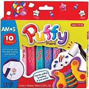 Bút màu sơn nhập khẩu Hàn Quốc AMOS Puffy paint Hộp 10 màu PUP10P10