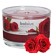 Ly nến thơm tinh dầu Bolsius Velvet Rose 155g QT024880 - hoa hồng nhung