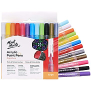Bộ Bút Sơn Acrylic 1mm 12 Màu - Acrylic Paint Pens Mont Marte - MPN0129