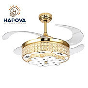 Quạt có đèn, quạt trần đèn chùm trang trí phòng khách HAPOVA ALITAR 8055 +
