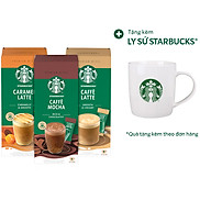Combo 3 Hộp Cà phê hòa tan cao cấp Starbucks Caffè Latte+ Caramel Latte+