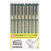 Bộ Bút Đi Nét Pigma Micron Sakura 01 8 Màu