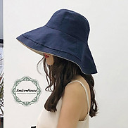 Nón Bucket vải cho nữ vành rộng 12cm phong cách Hàn Quốc mũ tai bèo chống