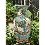 Bình Tùng Hạc gốm sứ biên hòa trang trí cấm hoa 52cm
