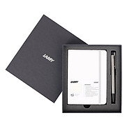 Gift Set Lamy Notebook A6 Softcover White + Lamy Logo Steel - GSA6-Lo007