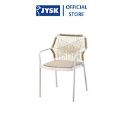 Ghế ngoài trời JYSK Fastrup nhôm polyester đen trắng R56xS60xC85cm