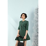 Áo vest cổ tròn CLARA MARE chất liệu vải Dạ Tweed pha sợi kim tuyến Hàn