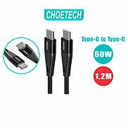 Dây Cáp Sạc Nhanh USB Type C To Type C 60W Dài 1.2M CHOETECH XCC-1003