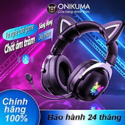 Tai nghe chơi game không dây Bluetooth tai mèo ONIKUMA B100 Đen với micrô