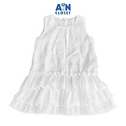 Đầm bé gái họa tiết Hoa Hồng Trắng tơ crepe - AICDBGR5AGLB - AIN Closet