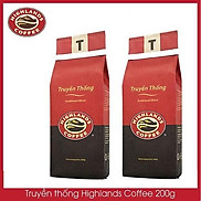 Combo 2 gói Cà phê Rang xay Truyền thống Highland Coffee 200g