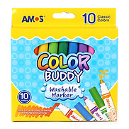 Bút Dạ Màu Loại Ngắn Amos Color Buddy CM10P-M 10 Bút Hộp