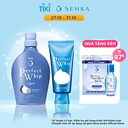 Combo Sữa tắm dưỡng ẩm Senka Perfect Whip 500ml và Sữa rửa mặt sạch ẩm mịn