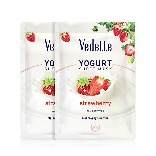 Mặt nạ giấy sữa chua dâu vedette yoghurt mask sheet strawberry 22ml - ảnh sản phẩm 3