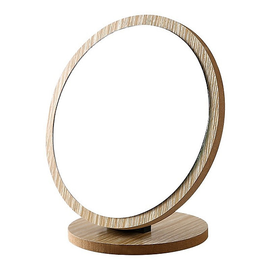 Gương trang điểm đế gỗ để bàn xinh xắn hình tròn - ảnh sản phẩm 3