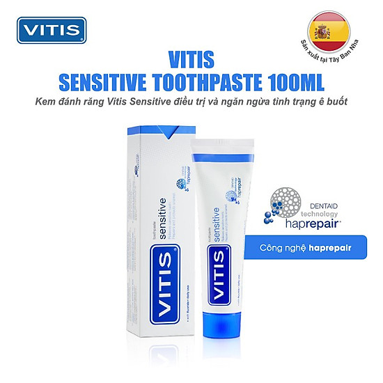 Kem đánh răng ngăn ngừa ê buốt vitis sensitive 100ml - ảnh sản phẩm 2