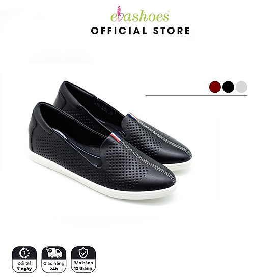 Giày slipon đế độn da tổng hợp 3cm evashoes - eva1382-1 màu đen, trắng - ảnh sản phẩm 1