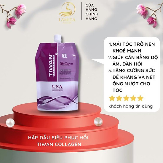 Hấp dầu siêu phục hồi tóc collagen tiwan 500ml lamita hair spa - ls001 - ảnh sản phẩm 1
