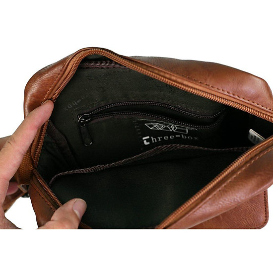 Túi đeo chéo da dáng đứng three-box - ms6370 - ảnh sản phẩm 5