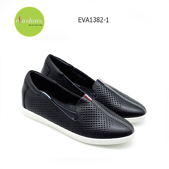 Giày slipon đế độn da tổng hợp 3cm evashoes - eva1382-1 màu đen, trắng - ảnh sản phẩm 2