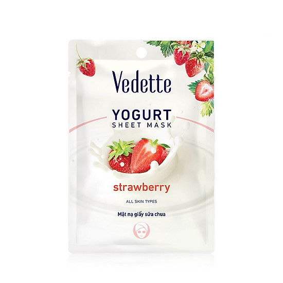 Mặt nạ giấy sữa chua dâu vedette yoghurt mask sheet strawberry 22ml - ảnh sản phẩm 1
