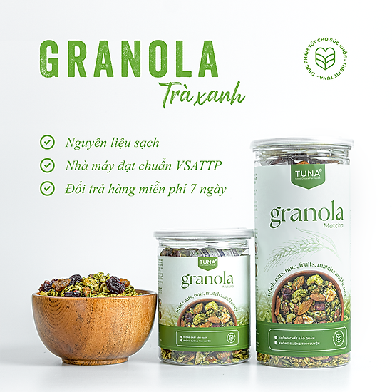 Granola - ngũ cốc ăn kiêng không đường- vị matcha - ảnh sản phẩm 1