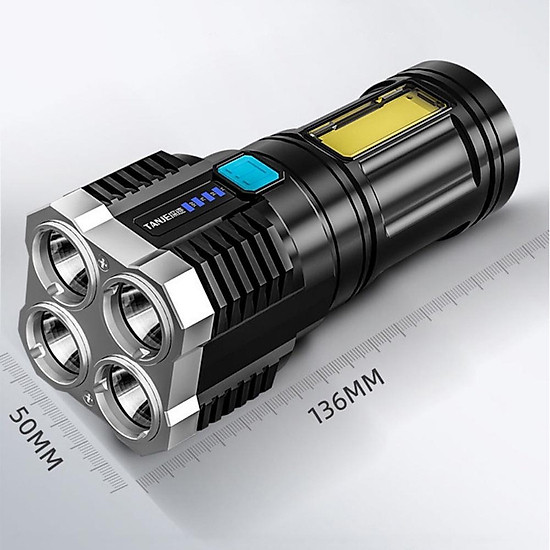 Đèn pin, đèn pin led cod mini 4 bóng sạc usb tiện dụng mang theo du lịch - ảnh sản phẩm 6