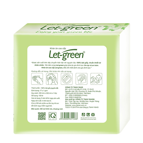 Combo 5 khăn ăn cao cấp let-green 33 33 cm - ảnh sản phẩm 3