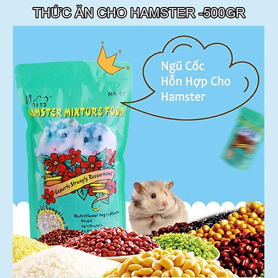 Thức ăn ngũ cốc hỗn hợp cho hamster 500gr rau củ quả tăng cường dinh dưỡng - ảnh sản phẩm 1