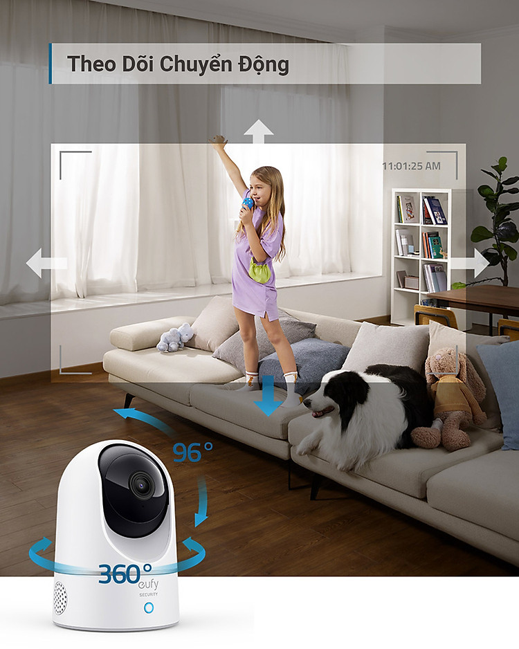 Camera Eufy Security Indoor Cam 2K Công nghệ AI Xoay 360 độ Đàm thoại 2 chiều - Hàng Chính Hãng 6