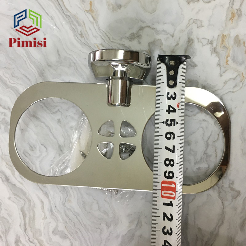 giá - kệ để ly bàn chải đánh răng inox 304 pimisi pr-013 trong nhà vệ sinh kèm 2 cốc thủy tinh hàng chính hãng 5