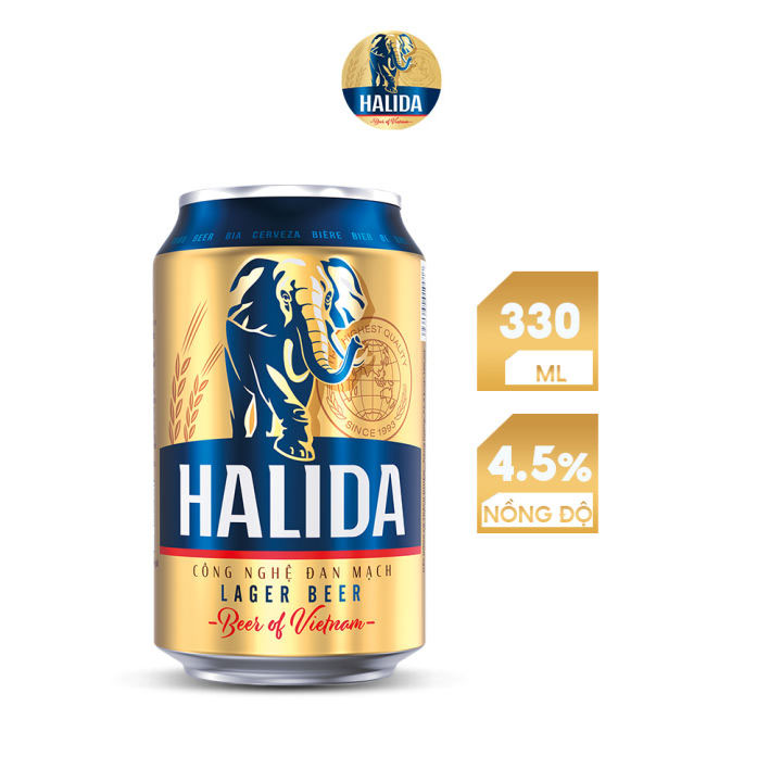 lốc 6 lon bia halida 330ml 1