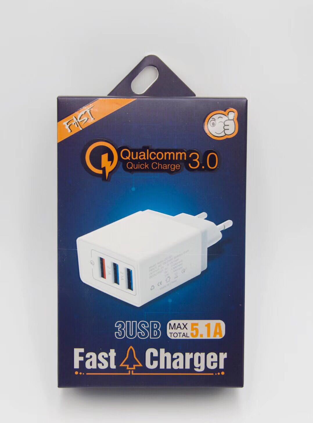 Củ Sạc 3 Cổng USB Công Nghệ Sạc Nhanh Quick Charge 3.0 - Hàng Nhập Khẩu 4