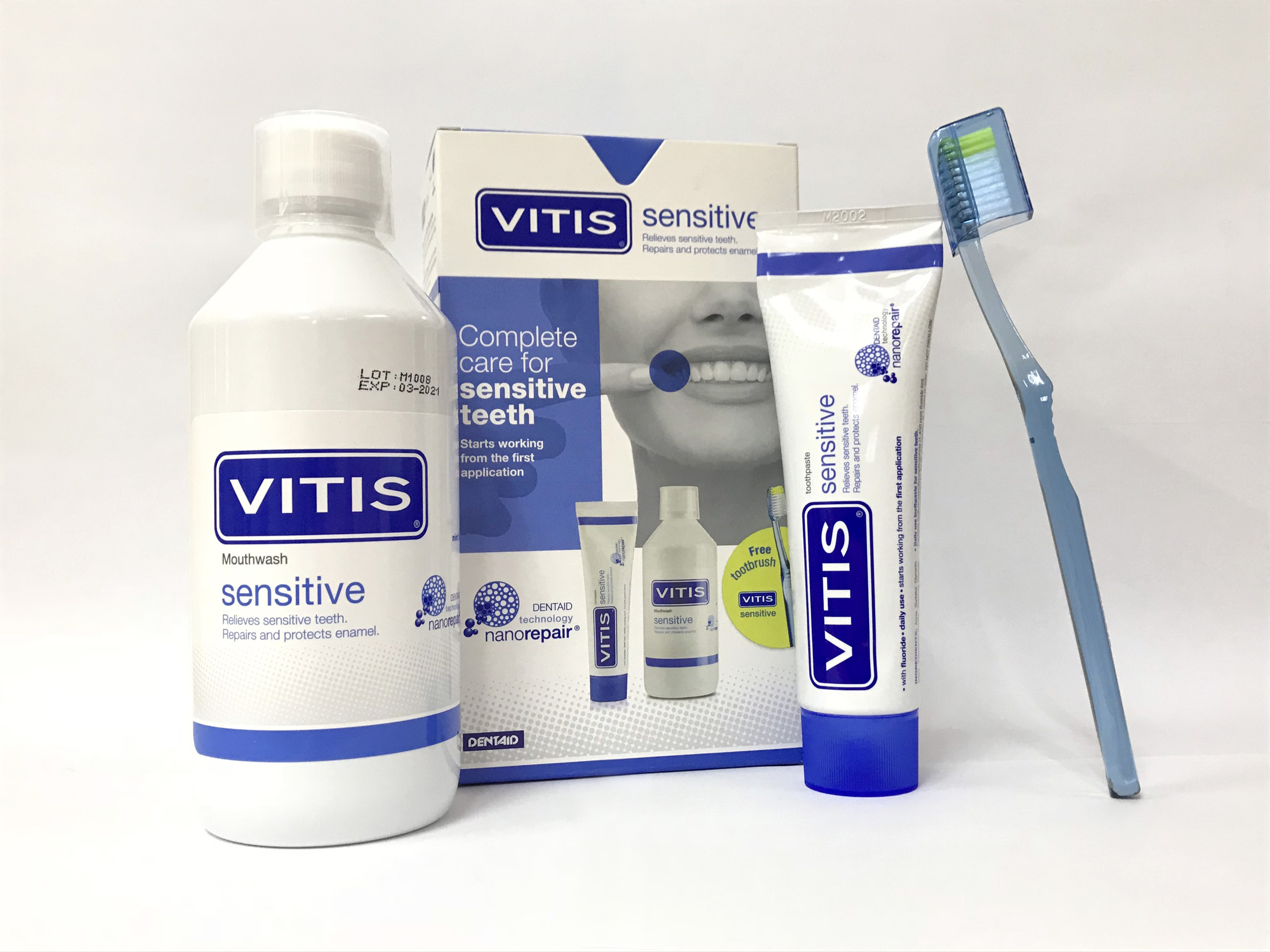 bộ sản phẩm chăm sóc răng nhạy cảm - vitis sensitive mixed pack 3