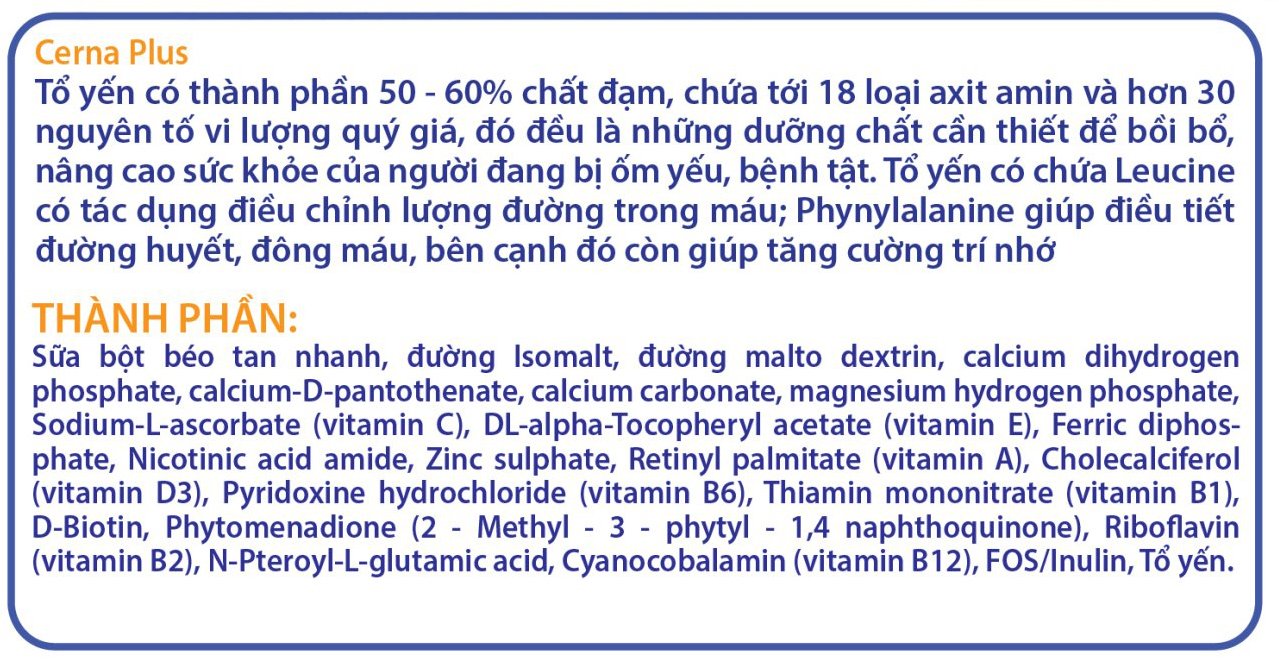 Sữa Bột CERNA PLUS_STASURE Dành Cho Người Tiểu Đường và tiền đái tháo đường (900g)_Nutriplus CNP123 1