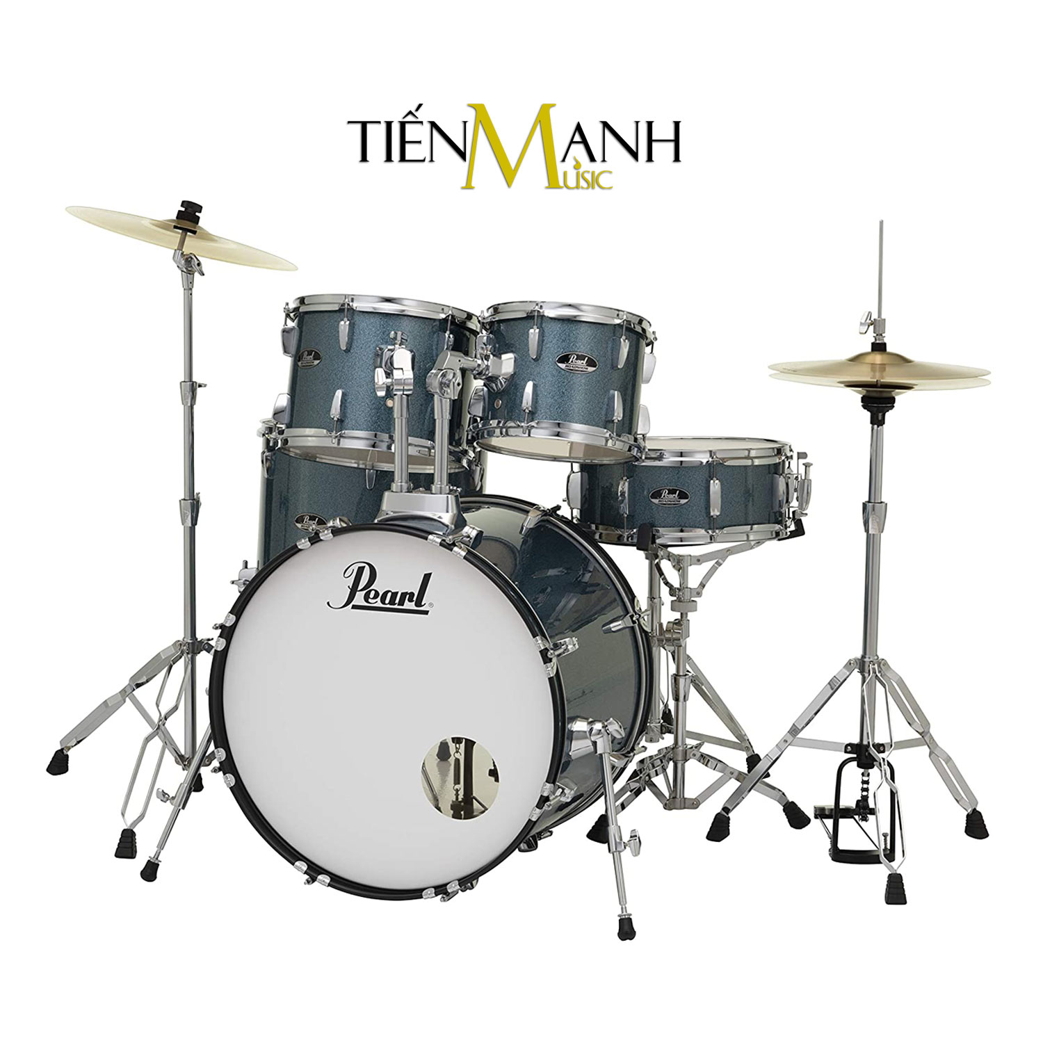 bộ trống dàn cơ pearl jazz drum rs525sc-c703 màu xanh biển glitter rs525scc703 hàng chính hãng - kèm móng gẩy dreammaker 2